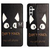 Samsung Galaxy S24 Læder Flip Cover m. Pung & Ståfunktion - "Don't Touch My Cell Phone"