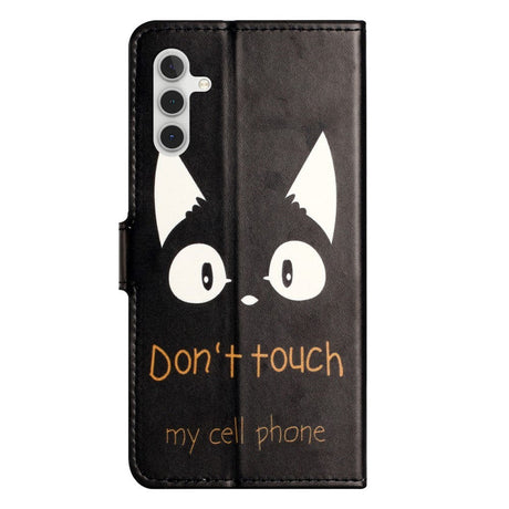 Samsung Galaxy S24 Læder Flip Cover m. Pung & Ståfunktion - "Don't Touch My Cell Phone"