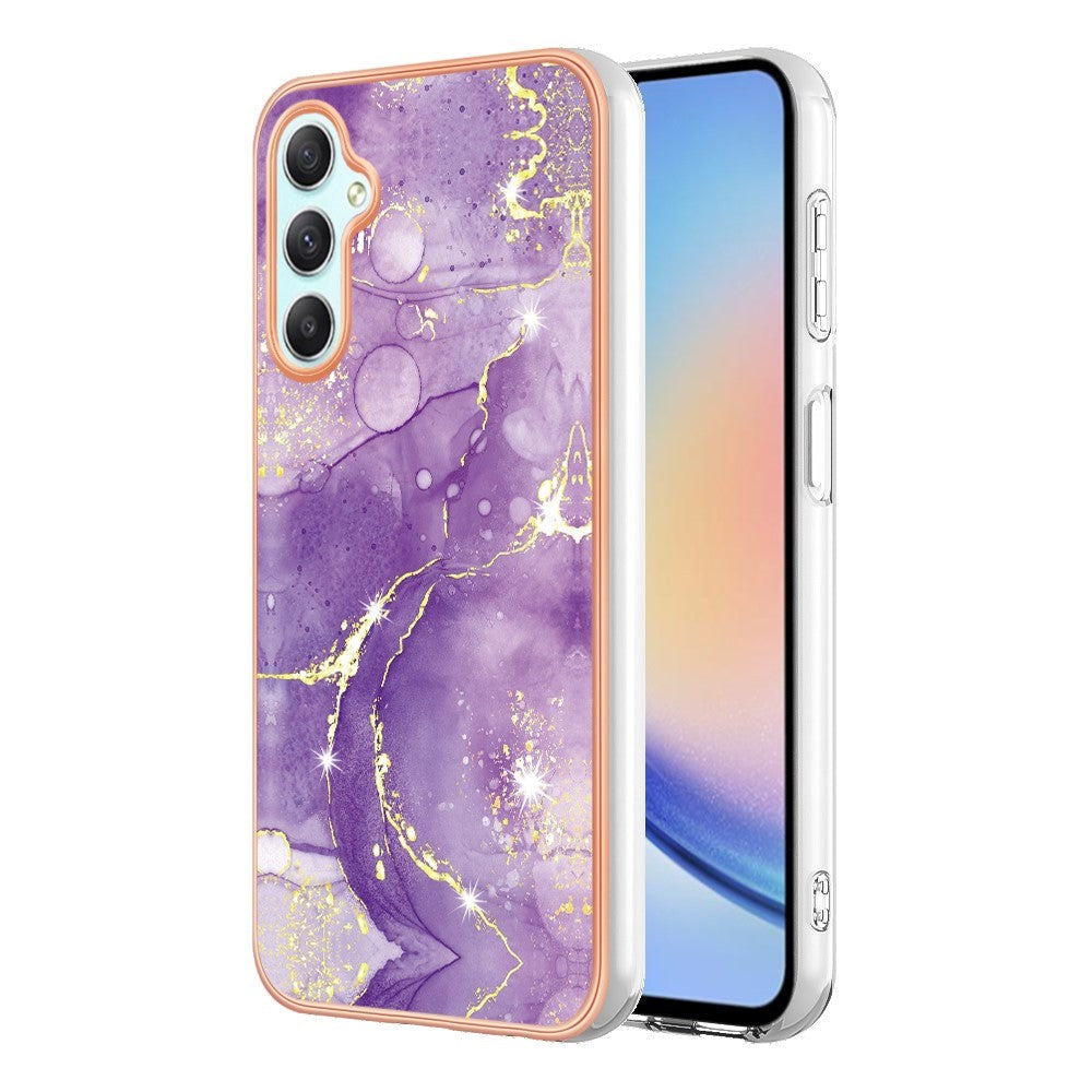 Samsung Galaxy A25 (5G) Hybrid Plastik Bagside Cover - Lilla Marmor