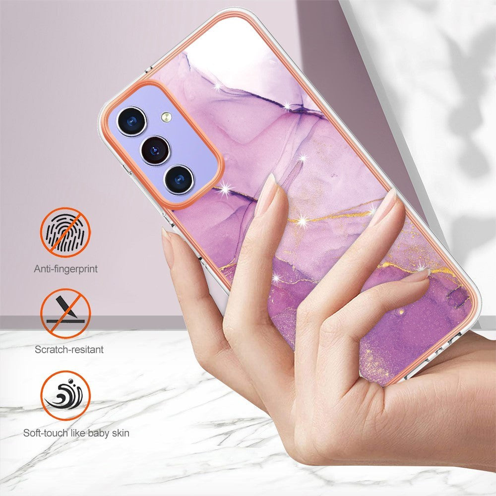 Samsung Galaxy A15 (5G) / A15 Hybrid Plastik Bagside Cover - Lilla Marmor