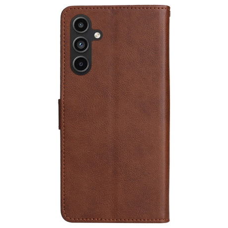 Samsung Galaxy A15 (5G) / A15 PU Læder Flip Cover m. Pung og Strop - Brun