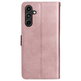 Samsung Galaxy A15 (5G) / A15 PU Læder Flip Cover m. Pung og Strop - Rose Gold