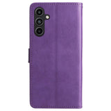 Samsung Galaxy A15 (5G) / A15 PU Læder Flip Cover m. Pung og Strop - Lilla