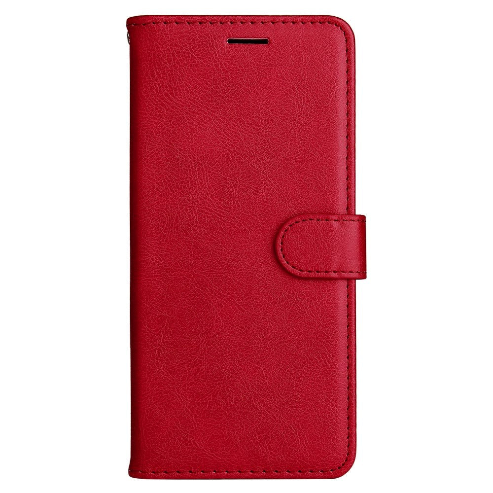 Samsung Galaxy S24 Ultra Læder Flip Cover m. Pung og Strop - Rød