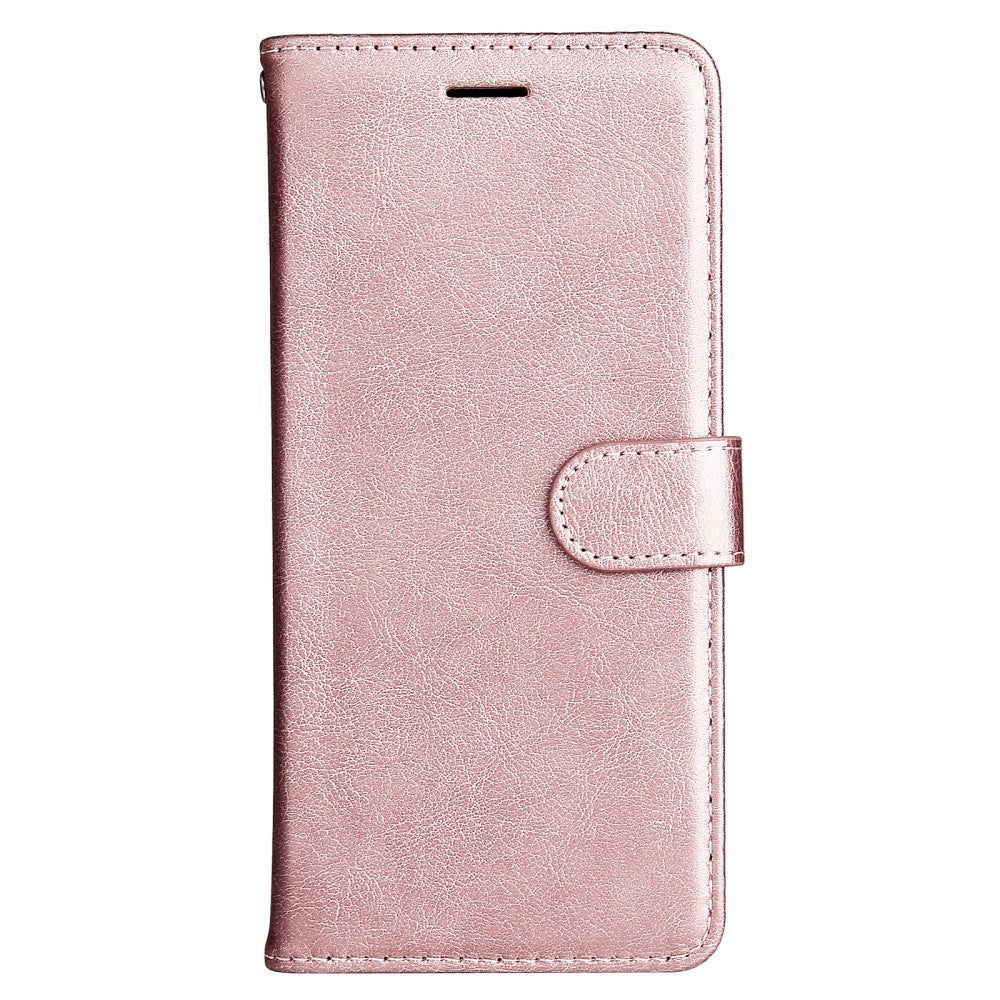 Samsung Galaxy S24 Ultra Læder Flip Cover m. Pung og Strop - Rose Gold