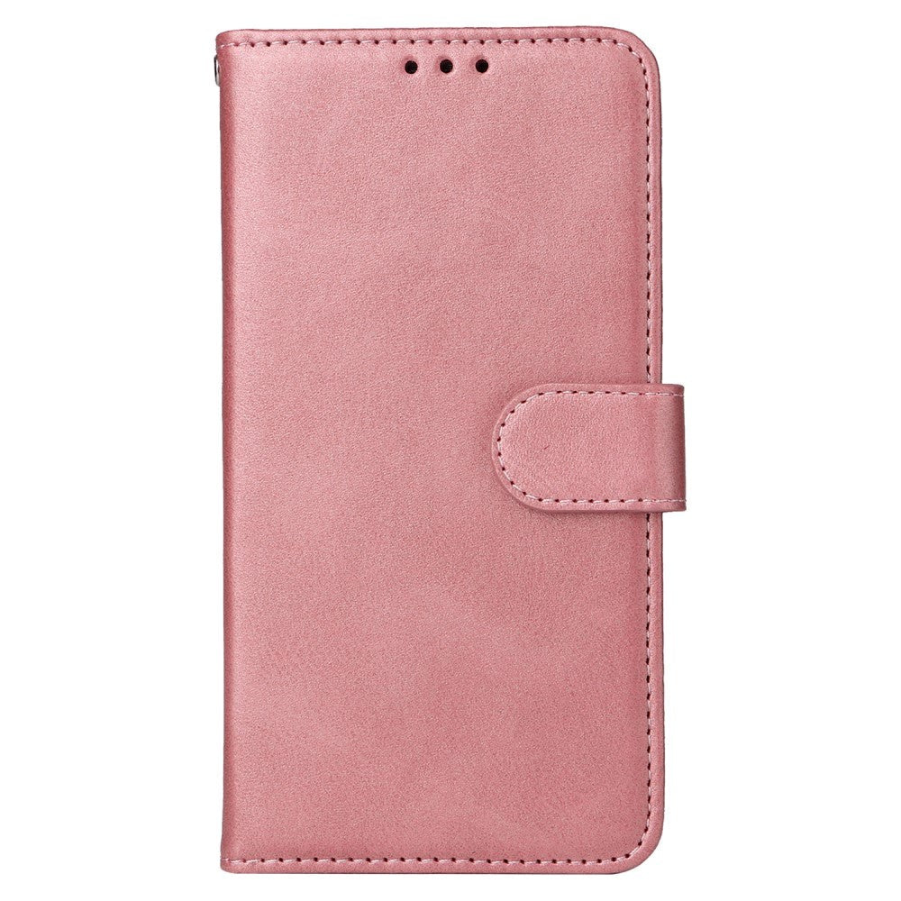 Samsung Galaxy A15 (5G) / A15 Kunstlæder Flip Cover m. Pung og Strop - Rose Gold