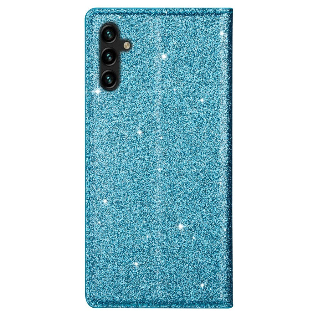 Samsung Galaxy A15 (5G) / A15 Læder Flip Cover m. Pung - Glimmer - Blå