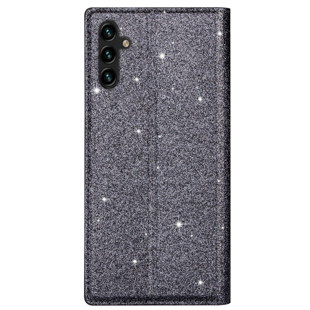 Samsung Galaxy A15 (5G) / A15 Læder Flip Cover m. Pung - Glimmer - Grå