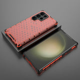 Samsung Galaxy S24 Ultra Hybrid Case - Honeycomb Rød