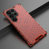 Samsung Galaxy S24 Ultra Hybrid Case - Honeycomb Rød