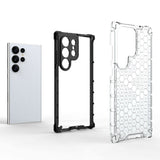 Samsung Galaxy S24 Ultra Hybrid Case - Honeycomb Rød