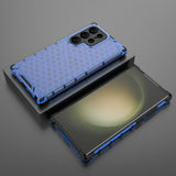 Samsung Galaxy S24 Ultra Hybrid Case - Honeycomb Blå