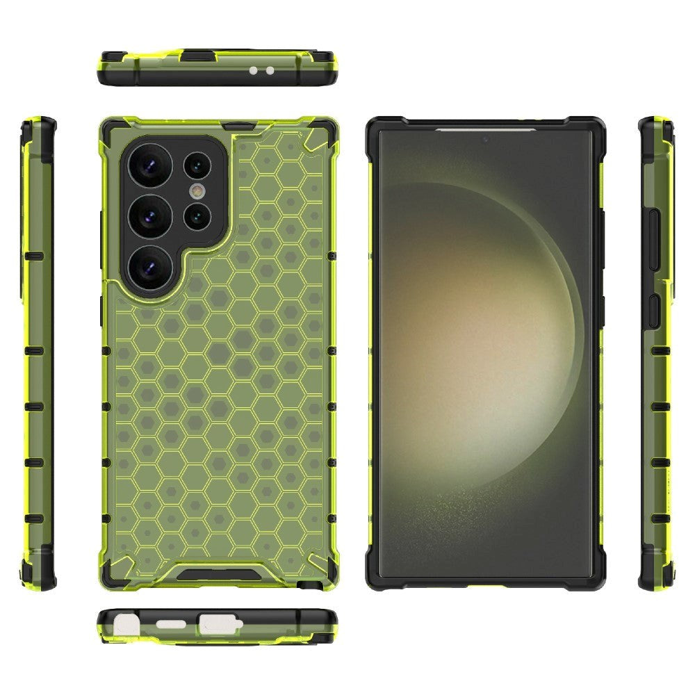 Samsung Galaxy S24 Ultra Hybrid Case - Honeycomb Grøn