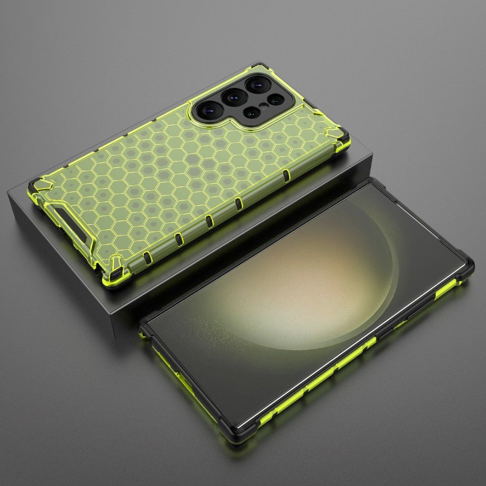 Samsung Galaxy S24 Ultra Hybrid Case - Honeycomb Grøn