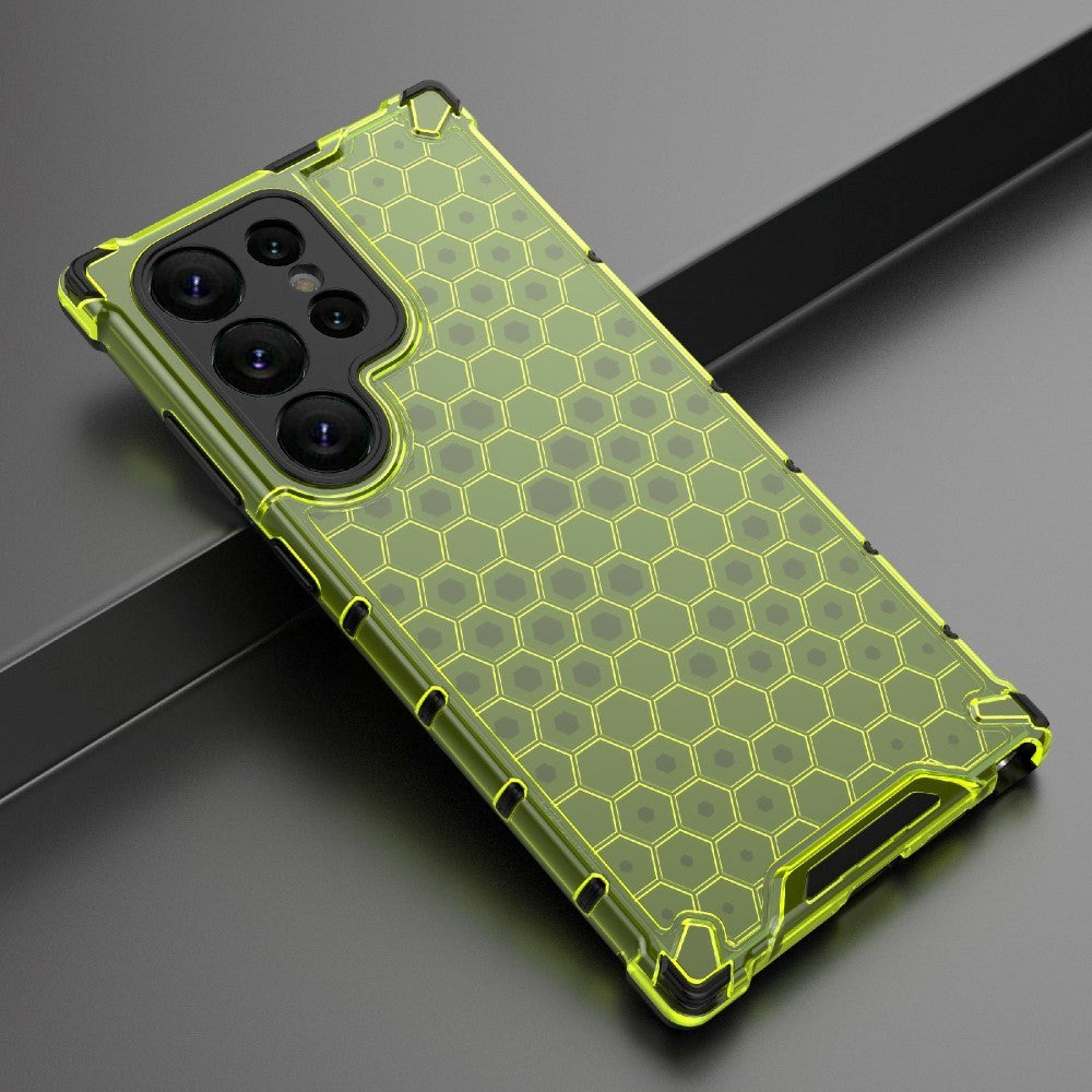 Samsung Galaxy S24 Ultra Hybrid Case - Honeycomb Grøn