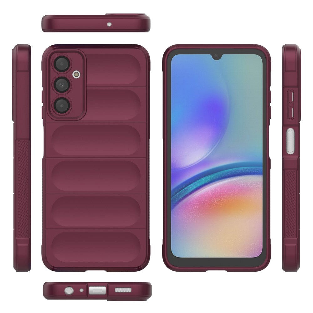 Samsung Galaxy A05s Fleksibelt Plastik Bagside Cover - Vinrød