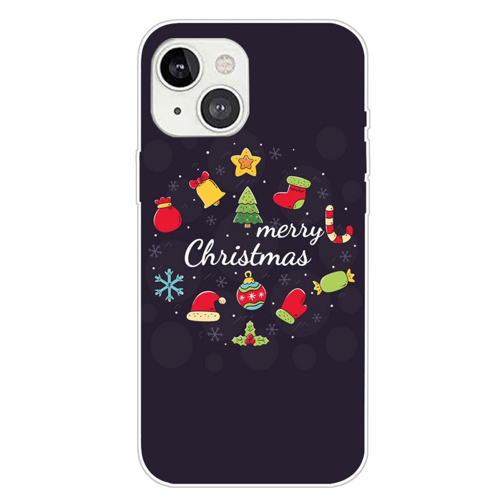 iPhone 15 Plus Fleksibelt Plast Bagside Jule Cover - Merry Christmas - Juledekorationer