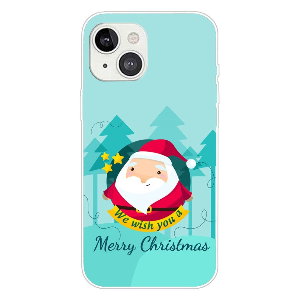 iPhone 15 Plus Fleksibelt Plast Bagside Jule Cover - Merry Christmas - Tegneserie Julemand