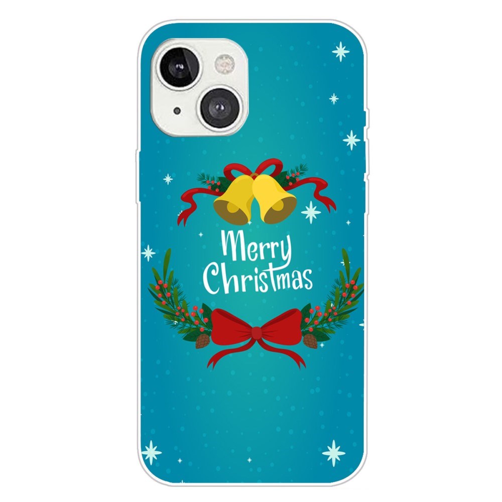 iPhone 15 Plus Fleksibelt Plast Bagside Jule Cover - Merry Christmas - Juleklokker