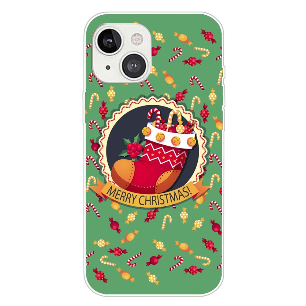 iPhone 15 Plus Fleksibelt Plast Bagside Jule Cover - Merry Christmas - Julesok