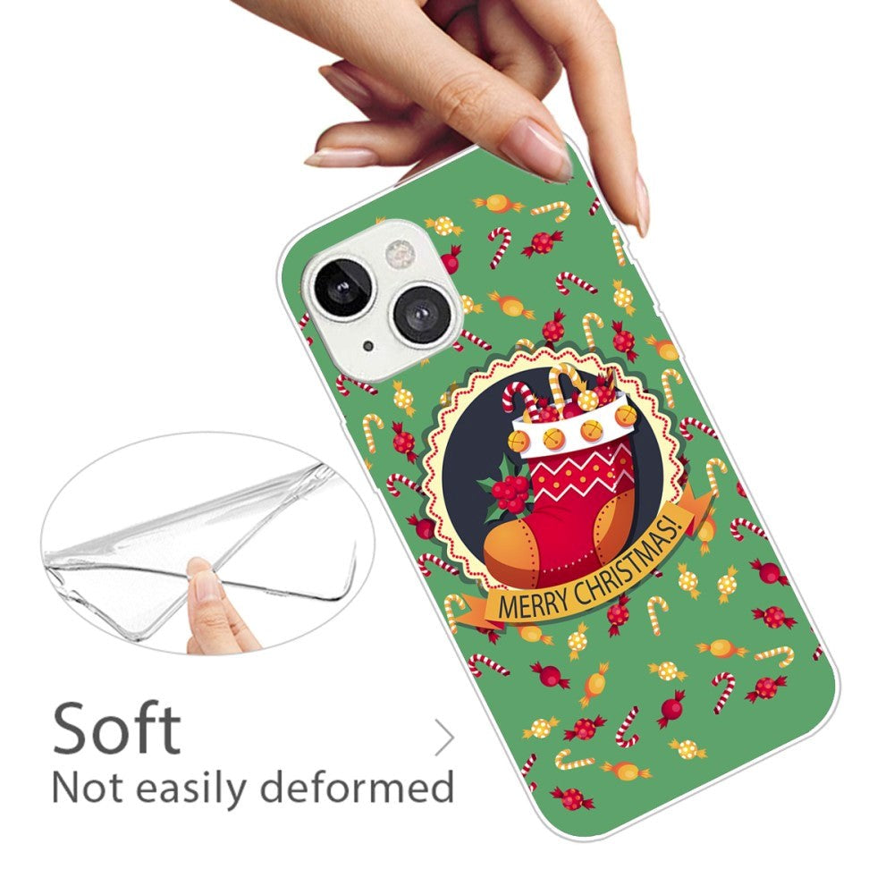 iPhone 15 Plus Fleksibelt Plast Bagside Jule Cover - Merry Christmas - Julesok