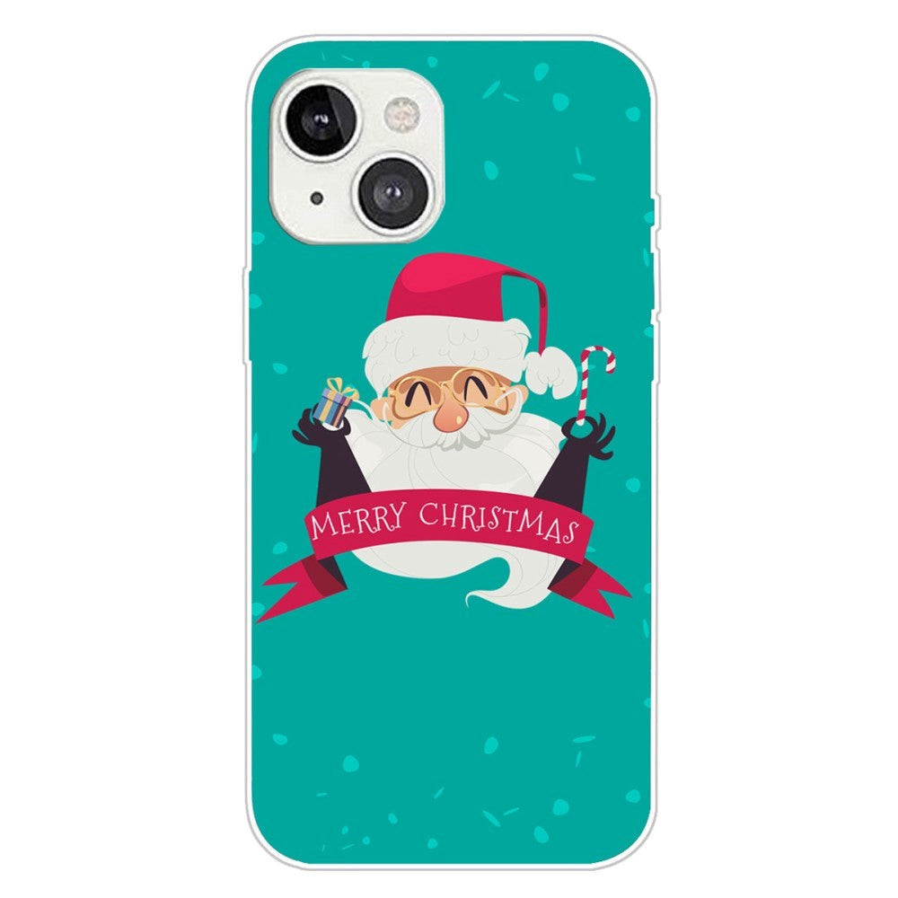 iPhone 15 Plus Fleksibelt Plast Bagside Jule Cover - Merry Christmas - Glad Julemand