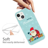 iPhone 15 Plus Fleksibelt Plast Bagside Jule Cover - Merry Christmas - Glad Julemand med Gaver