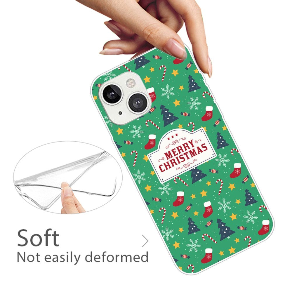 iPhone 15 Plus Fleksibelt Plast Bagside Jule Cover - Merry Christmas - Juletema