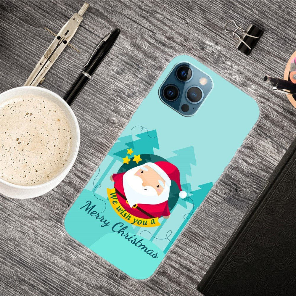 iPhone 15 Pro Fleksibelt Plast Bagside Jule Cover - Merry Christmas - Tegneserie Julemand