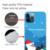 iPhone 15 Pro Fleksibelt Plast Bagside Jule Cover - Merry Christmas - Julemanden i Snevejr