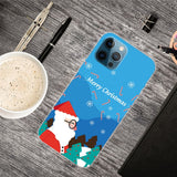 iPhone 15 Pro Fleksibelt Plast Bagside Jule Cover - Merry Christmas - Julemanden i Snevejr