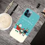 iPhone 15 Pro Fleksibelt Plast Bagside Jule Cover - Merry Christmas - Venner i Sneen