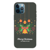 iPhone 15 Pro Fleksibelt Plast Bagside Jule Cover - Merry Christmas - Julekrans og Juleklokke