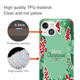 iPhone 15 Fleksibelt Plast Bagside Jule Cover - Merry Christmas - Juleelementer