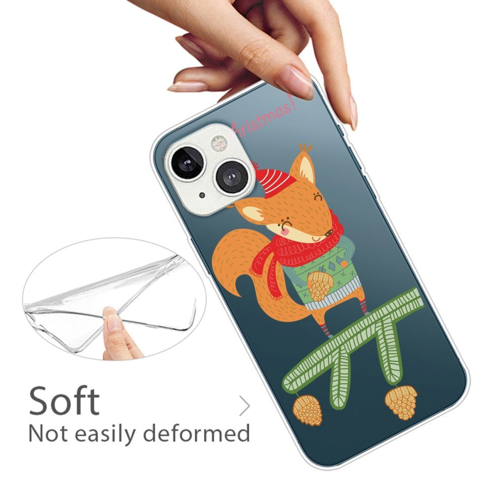 iPhone 15 Fleksibelt Plastik Jule Bagside Cover - Egern