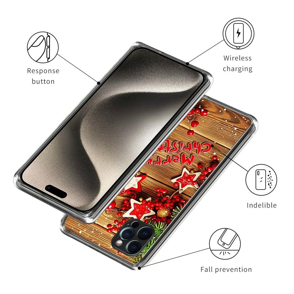 iPhone 15 Pro Max TPU Plast Julecover - Merry Christmas