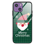 iPhone 15 Jule Bagside Cover m. Glasbagside - Merry Christmas - Julemand