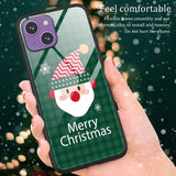 iPhone 15 Jule Bagside Cover m. Glasbagside - Merry Christmas - Julemand