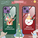 iPhone 15 Jule Bagside Cover m. Glasbagside - Merry Christmas - Snemand