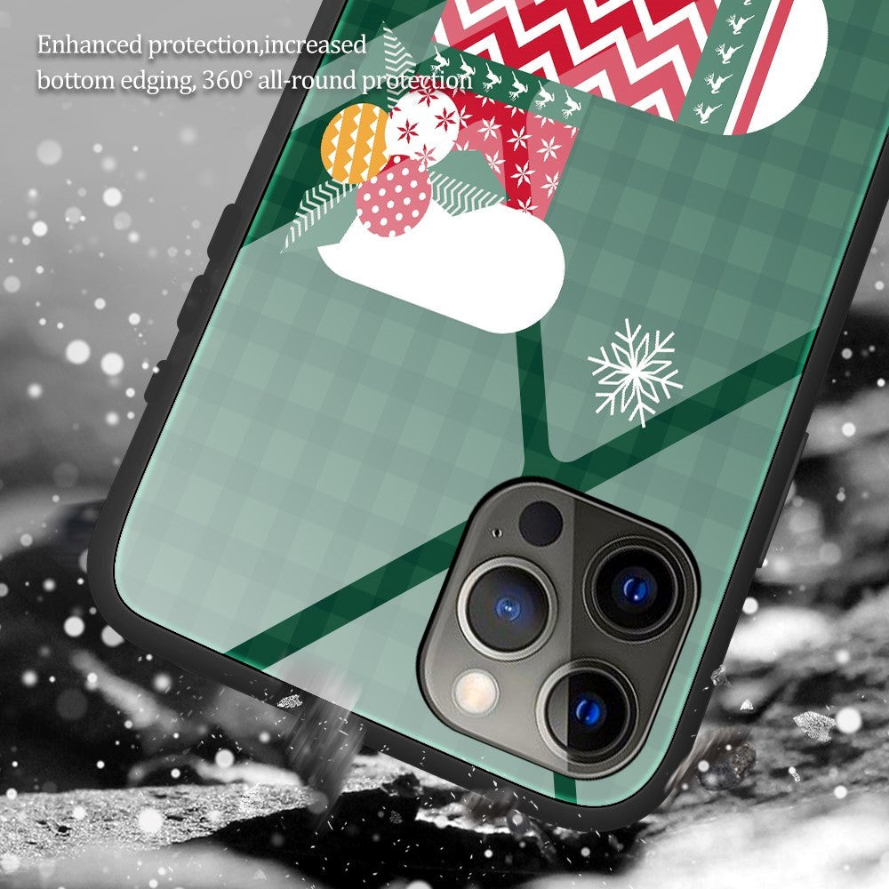 iPhone 15 Pro Jule Bagside Cover m. Glasbagside - Merry Christmas - Julemand