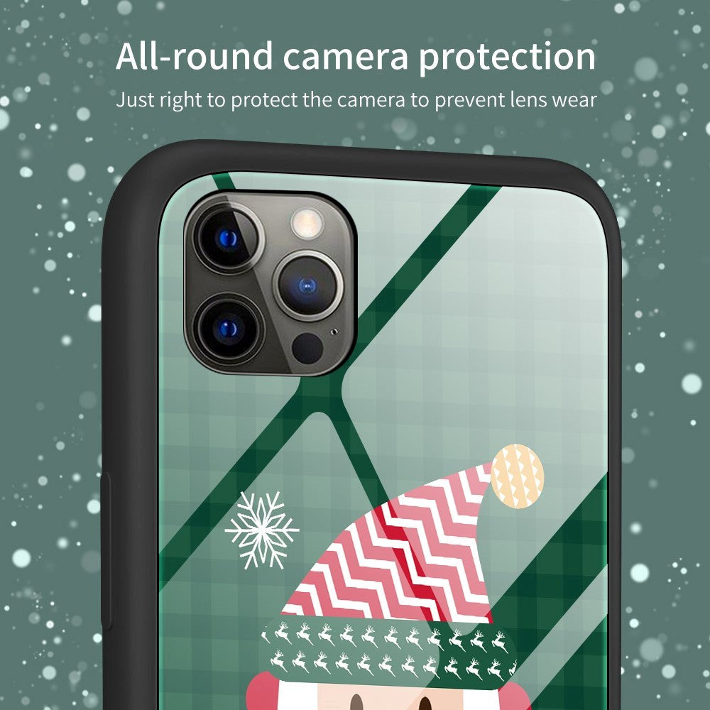 iPhone 15 Pro Jule Bagside Cover m. Glasbagside - Merry Christmas - Julemand