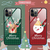 iPhone 15 Pro Jule Bagside Cover m. Glasbagside - Merry Christmas - Rensdyr