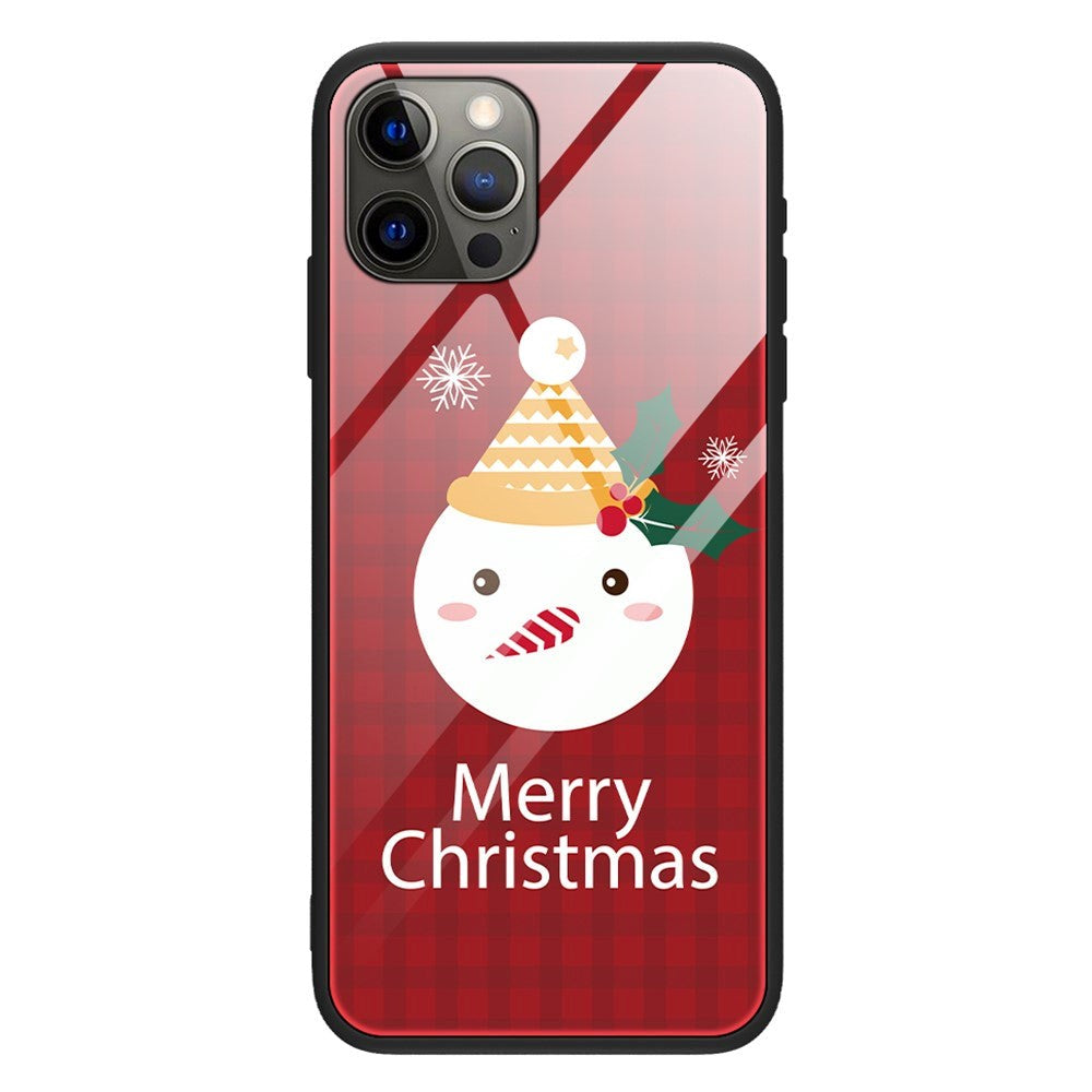 iPhone 15 Pro Jule Bagside Cover m. Glasbagside - Merry Christmas - Snemand