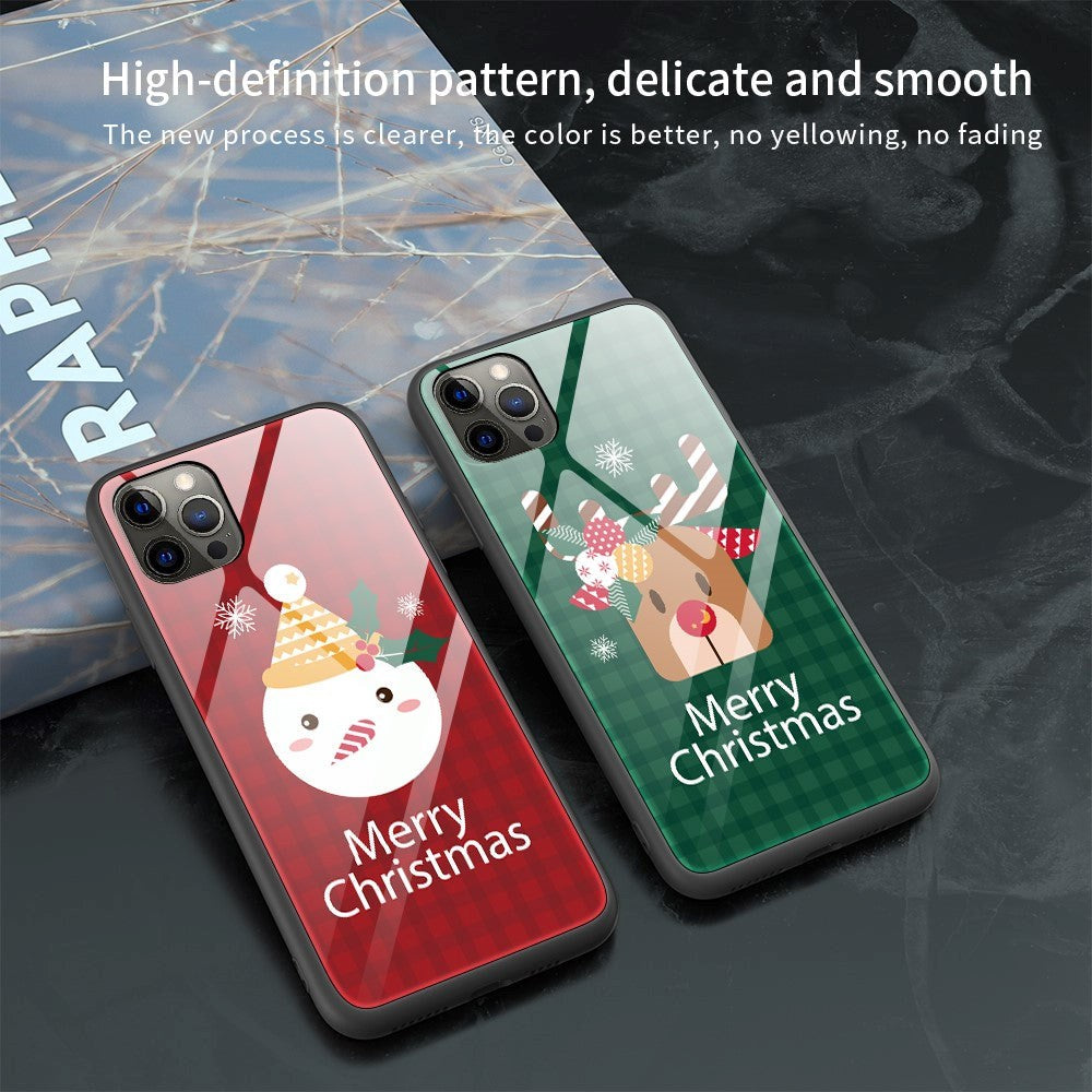 iPhone 15 Pro Jule Bagside Cover m. Glasbagside - Merry Christmas - Snemand