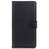 Xiaomi 14 Pro Litchi Læder Flip Cover m. Pung - Sort