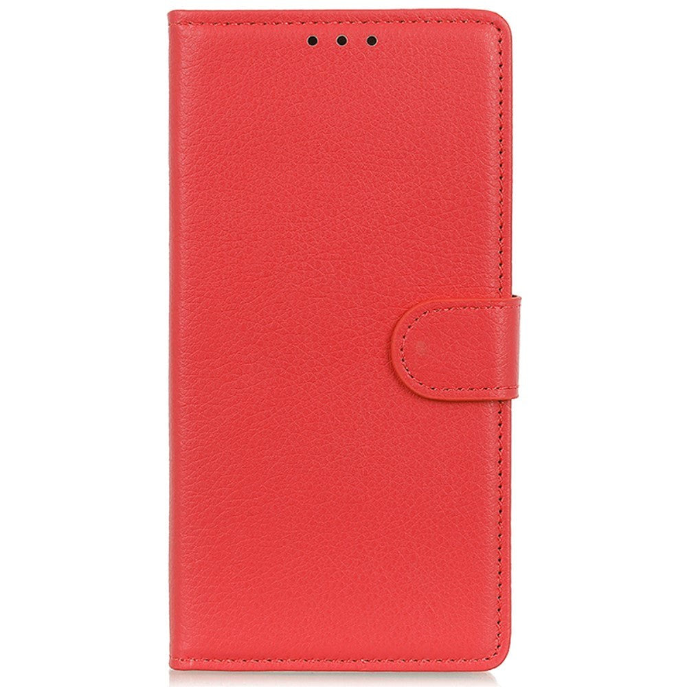 Xiaomi 14 Pro Litchi Læder Flip Cover m. Pung - Rød