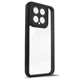 Xiaomi 14 Hybrid Plastik Bagside Cover  - Gennemsigtig / Sort