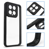 Xiaomi 14 Hybrid Plastik Bagside Cover  - Gennemsigtig / Sort