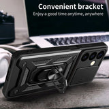 Samsung Galaxy S24 Håndværker Bagside Cover m. Magnetisk Kickstand & Cam Slider - Sort