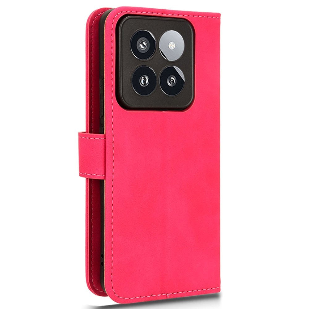 Xiaomi 14 Pro Læder Flip Cover m. Kortholder & Ståfunktion - Pink